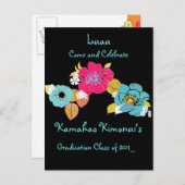 Afstuderen Luau Uitnodigingen briefkaart, klasse 2 (Voorkant / Achterkant)