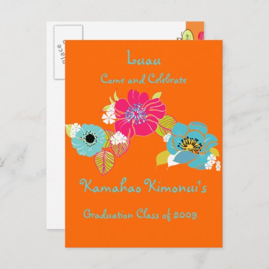 Afstuderen Luau Uitnodigingen/DIY achtergrond Uitnodiging Briefkaart (Voorkant / Achterkant)