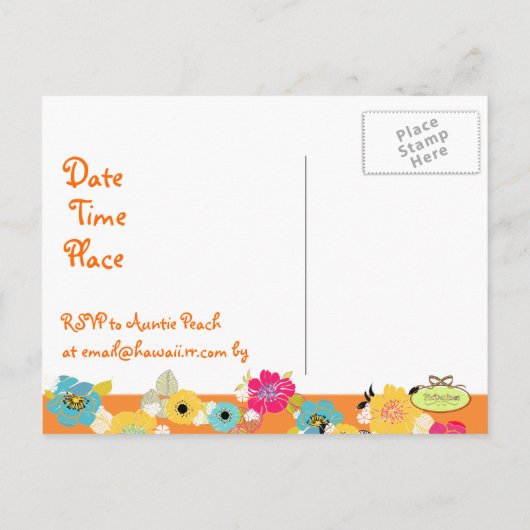 Afstuderen Luau Uitnodigingen/DIY achtergrond Uitnodiging Briefkaart (Achterkant)