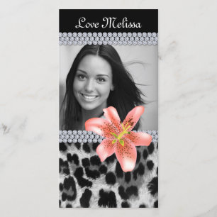 Afstuderen Luipaard Foto Lily Flower Sweet 16 Aankondiging