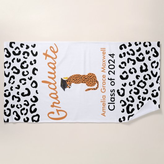 Afstuderen luipaard strandlaken (Voorkant)