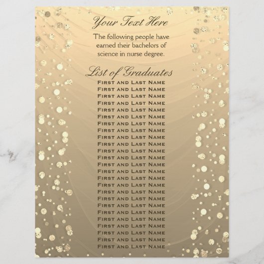 Afstuderen Luncheon Gold Confetti (Achterkant)