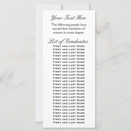 Afstuderen Luncheon Simple Typografie (Achterkant)