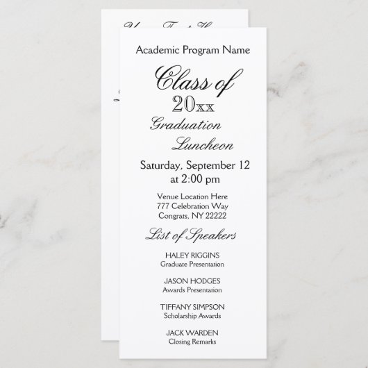 Afstuderen Luncheon Simple Typografie (Voorkant / Achterkant)