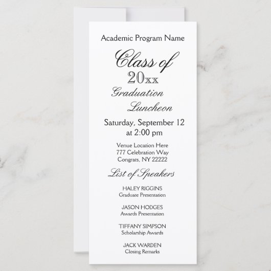 Afstuderen Luncheon Simple Typografie (Voorkant)