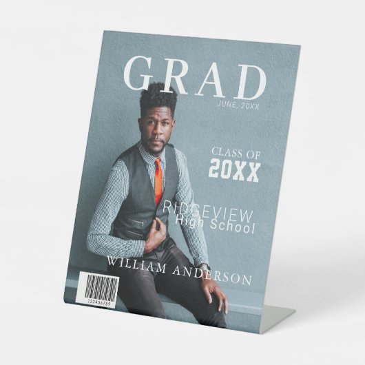 Afstuderen Magazine Foto Afstuderen Welkom Reclamebord Met Voetstuk (Voorkant)