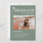 Afstuderen Magazine Fun Facts Sage Green Aankondiging (Voorkant)