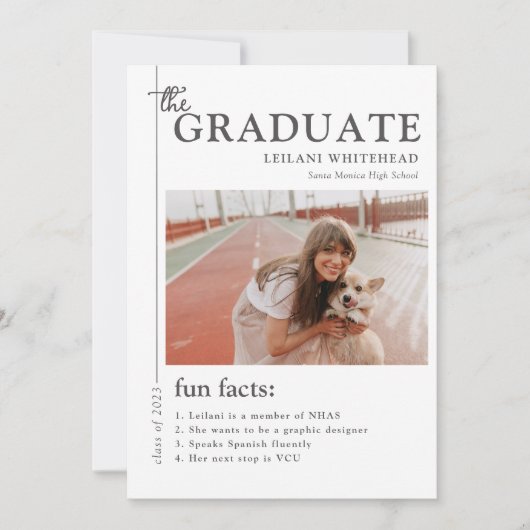 Afstuderen Magazine Fun Facts White Aankondiging (Voorkant)