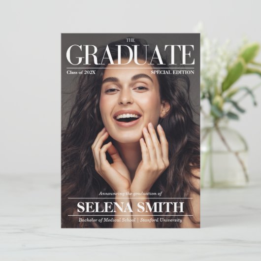 Afstuderen Magazine Hoesje Foto Aankondiging (Staand voorkant)