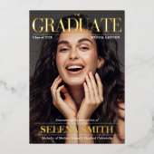 Afstuderen Magazine Hoesje foto uniek Folie Uitnodiging (Voorkant)