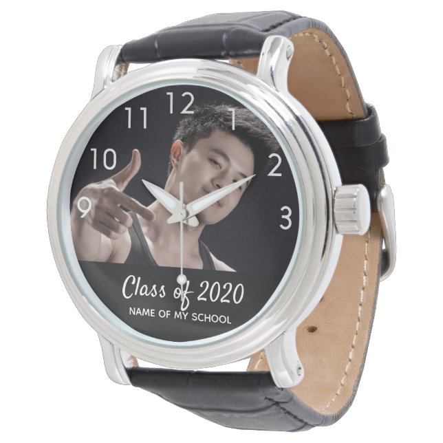 Afstuderen man foto afstuderen studentenklasse horloge (Gekanteld)