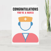 Afstuderen mannen verpleegster gefeliciteerd kaart (Voorkant)