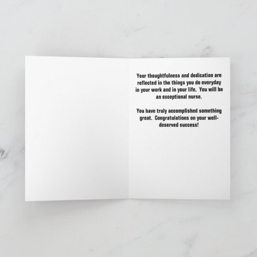 Afstuderen mannen verpleegster gefeliciteerd kaart (Binnen)