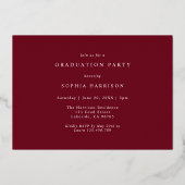 Afstuderen Manuscript 3 Foto's Burgundy Afstuderen Folie Uitnodiging (Achterkant)