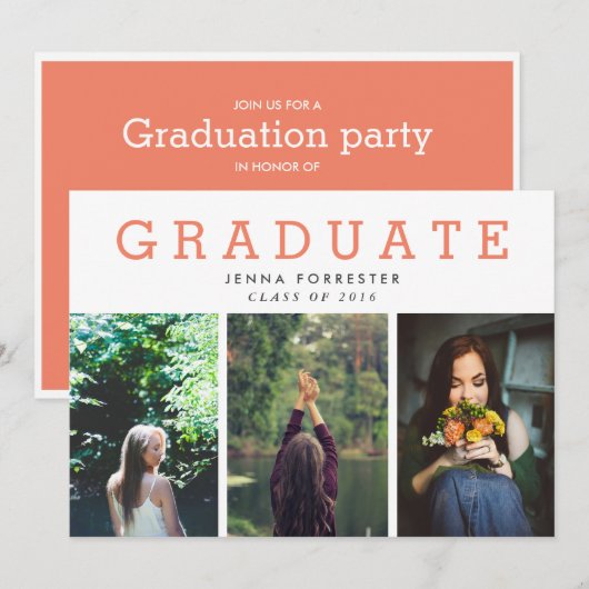 Afstuderen Manuscript Drie Foto's Koraal Kaart (Voorkant / Achterkant)