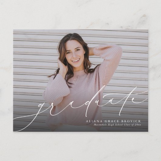 Afstuderen manuscript horizontaal afstuderen uitnodiging briefkaart (Voorkant)