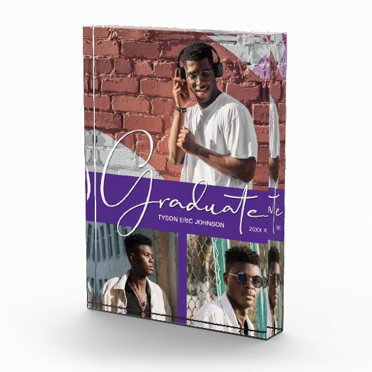 Afstuderen Manuscript op Paarse Collage Fotoblokken (Rechts)