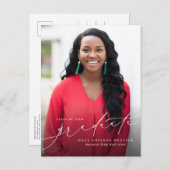 Afstuderen manuscript verticaal afstuderen uitnodiging briefkaart (Voorkant / Achterkant)