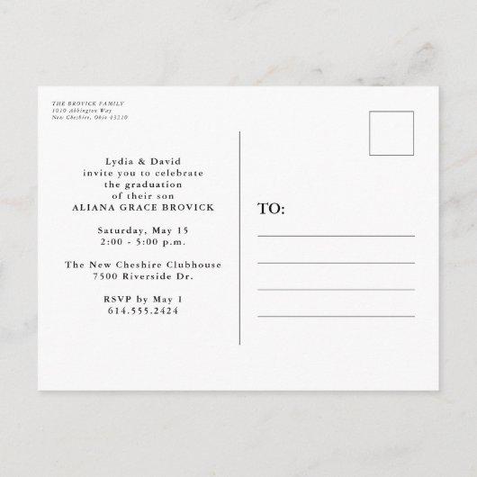 Afstuderen manuscript verticaal afstuderen uitnodiging briefkaart (Achterkant)