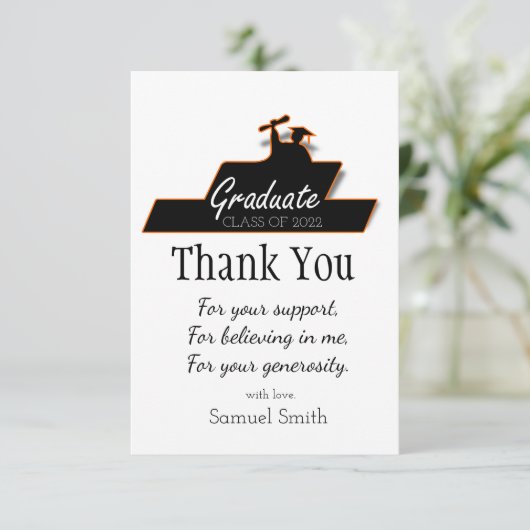Afstuderen Manuscript Zwart en Witte Rol Aangepast Bedankkaart (Staand voorkant)