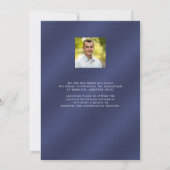 Afstuderen Marine Metaalglans 5 Foto Aankondiging (Achterkant)