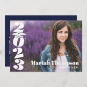 Afstuderen marine simpele foto van 2023 QR-code Kaart (Voorkant / Achterkant)