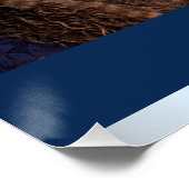 Afstuderen marineblauw zilver satijn Afstudeerder  Perfect Poster (Hoek)