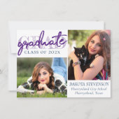 Afstuderen marinescript | Donkerblauw 2 Foto Keeps Kaart (Voorkant)