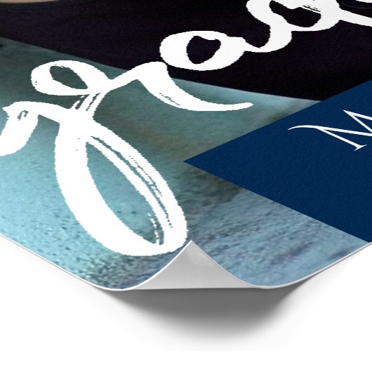 Afstuderen marinescript | Donkerblauwe foto Keepsa Poster (Hoek)