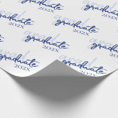Afstuderen marinescript | Donkerblauwe penseel Kee Cadeaupapier (Hoek)