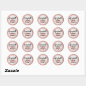 Afstuderen marmer en roze Rose Gold Trendy Modern Ronde Sticker (Vel)
