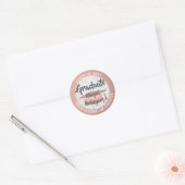 Afstuderen marmer en roze Rose Gold Trendy Modern Ronde Sticker (Envelop)