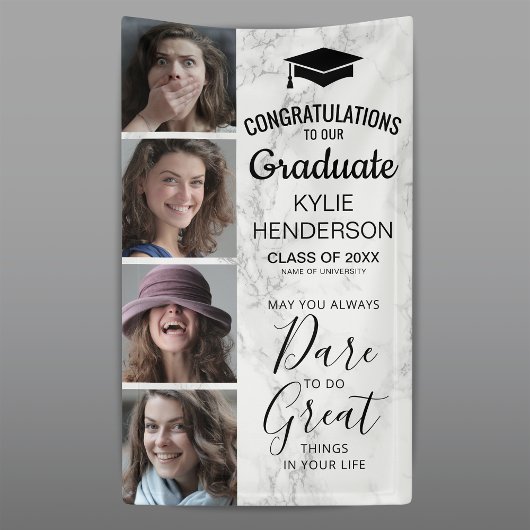 Afstuderen Marmeren Foto 2025 Klasse Jaar Spandoek