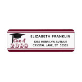 Afstuderen Maroon Burgundy-leerjaar Etiket (Voorkant)