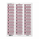 Afstuderen Maroon Burgundy-leerjaar Etiket (Full Sheet)