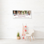 Afstuderen Maroon Gefeliciteerd Script 4 Foto's Spandoek (Insitu)