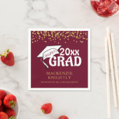 Afstuderen Maroon Gold CONGRATS AFSTUDEERDER Confe Servet (Insitu)