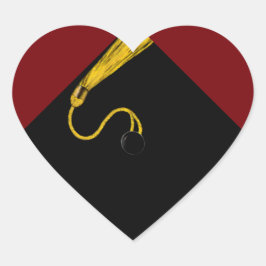 Afstuderen Maroon Hart Sticker