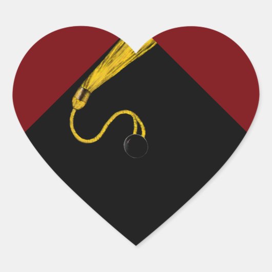 Afstuderen Maroon Hart Sticker (Voorkant)