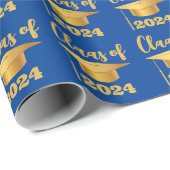 Afstuderen Maroon Metallic Gold Class Year Cadeaupapier (Rol Hoek)