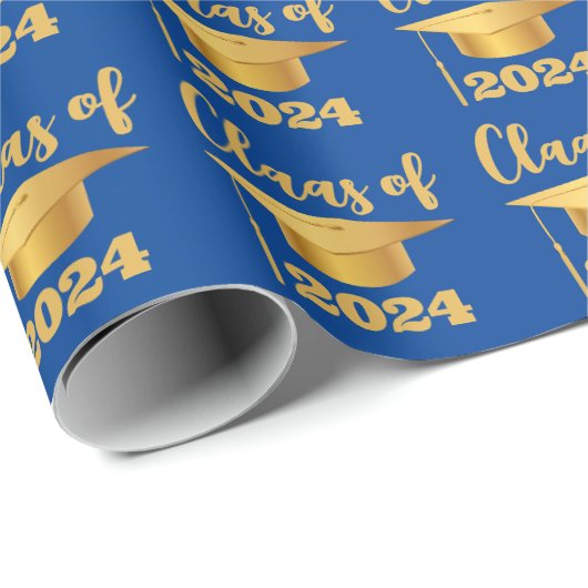 Afstuderen Maroon Metallic Gold Class Year Cadeaupapier (Rol Hoek)