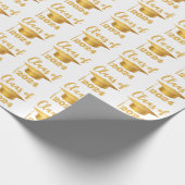Afstuderen Maroon Metallic Gold Class Year Cadeaupapier (Hoek)