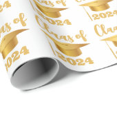 Afstuderen Maroon Metallic Gold Class Year Cadeaupapier (Rol Hoek)