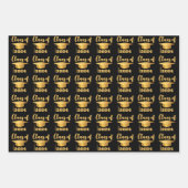 Afstuderen Maroon Metallic Gold Class Year Inpakpapier Vel (Voorkant 3)