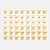 Afstuderen Maroon Metallic Gold Class Year Inpakpapier Vel (Voorkant)