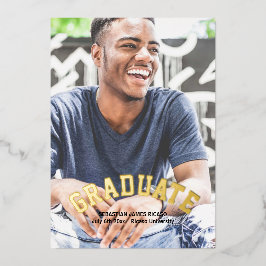 Afstuderen Masculine Modern Aangepast Folie Uitnodiging