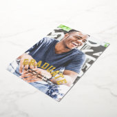 Afstuderen Masculine Modern Aangepast Folie Uitnodiging (Gedraaid)