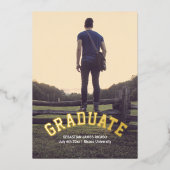 Afstuderen Masculine Modern Aangepast Folie Uitnodiging (Voorkant)