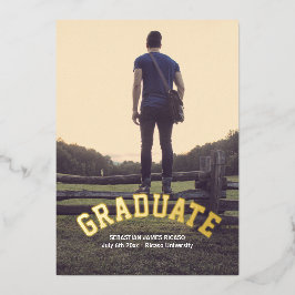 Afstuderen Masculine Modern Aangepast Folie Uitnodiging