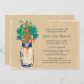 Afstuderen Mason Jar en Wildbloemen Kaart (Voorkant / Achterkant)